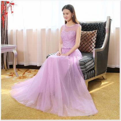 2016 Style Floor-length A-line Tulle Evening Dress..